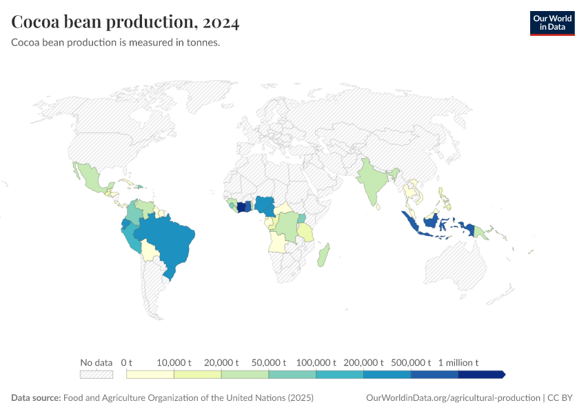 A thumbnail of the "Cocoa bean production" chart