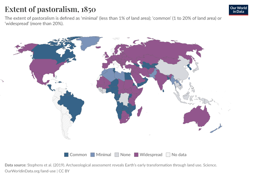 A thumbnail of the "Extent of pastoralism" chart