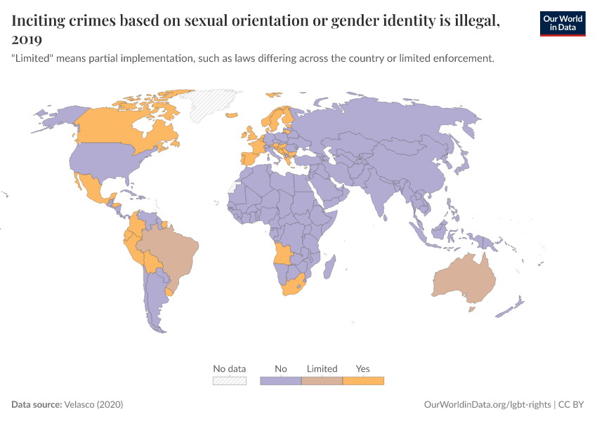 A thumbnail of the "Inciting crimes based on sexual orientation or gender identity is illegal" chart