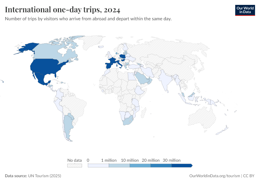 A thumbnail of the "International one-day trips" chart